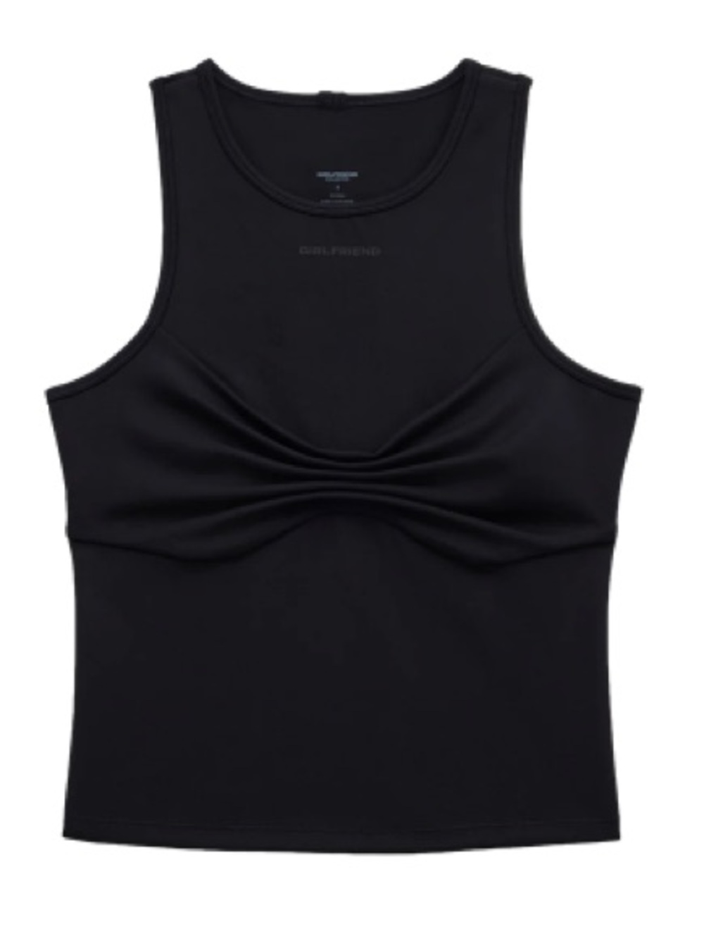 Girlfriend Collective Fitted Ruched Black Quinn Tank XS NWT